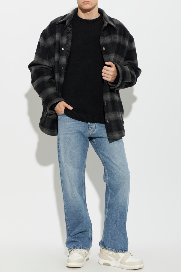 Off-White Sweater with a velvet logo