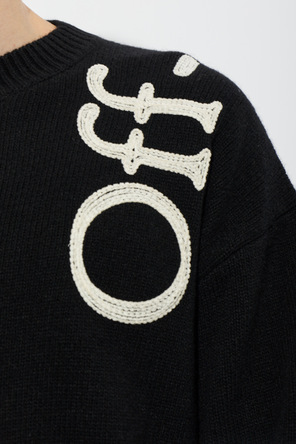 Off-White Sweater with a velvet logo