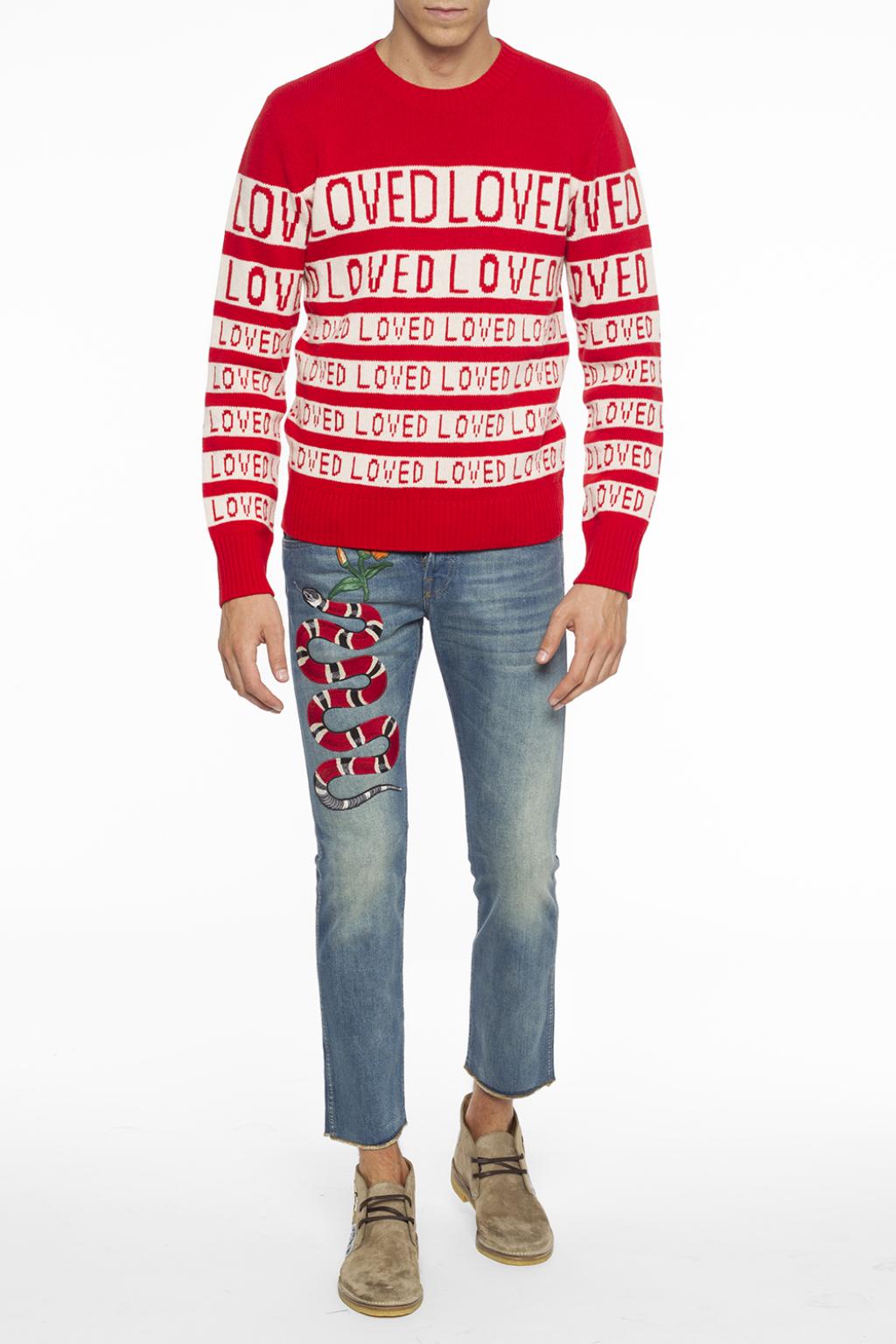 gucci red loved sweater