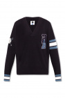 BOSS x Russell Athletic NAVY BLUE Sweater with logo patch