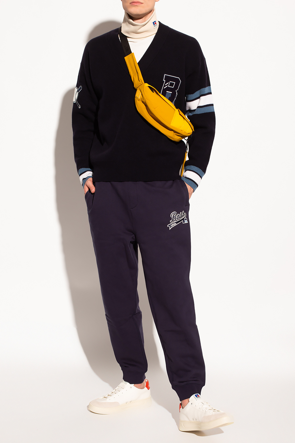 BOSS x Russell Athletic Activchill sweater with logo patch