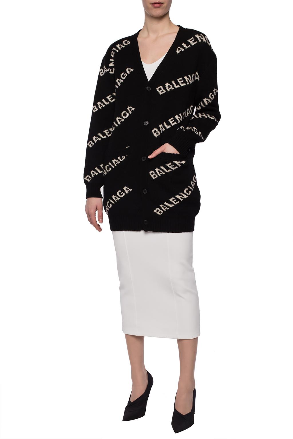 balenciaga logo cardigan