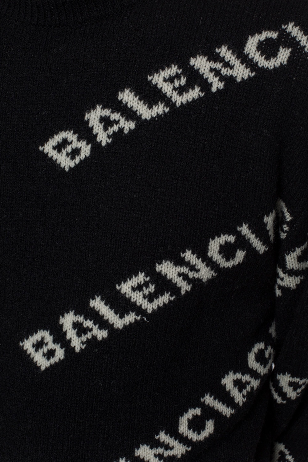 Balenciaga Blue Logo Wool Knit Distressed Sweatshirt M Balenciaga  TLC
