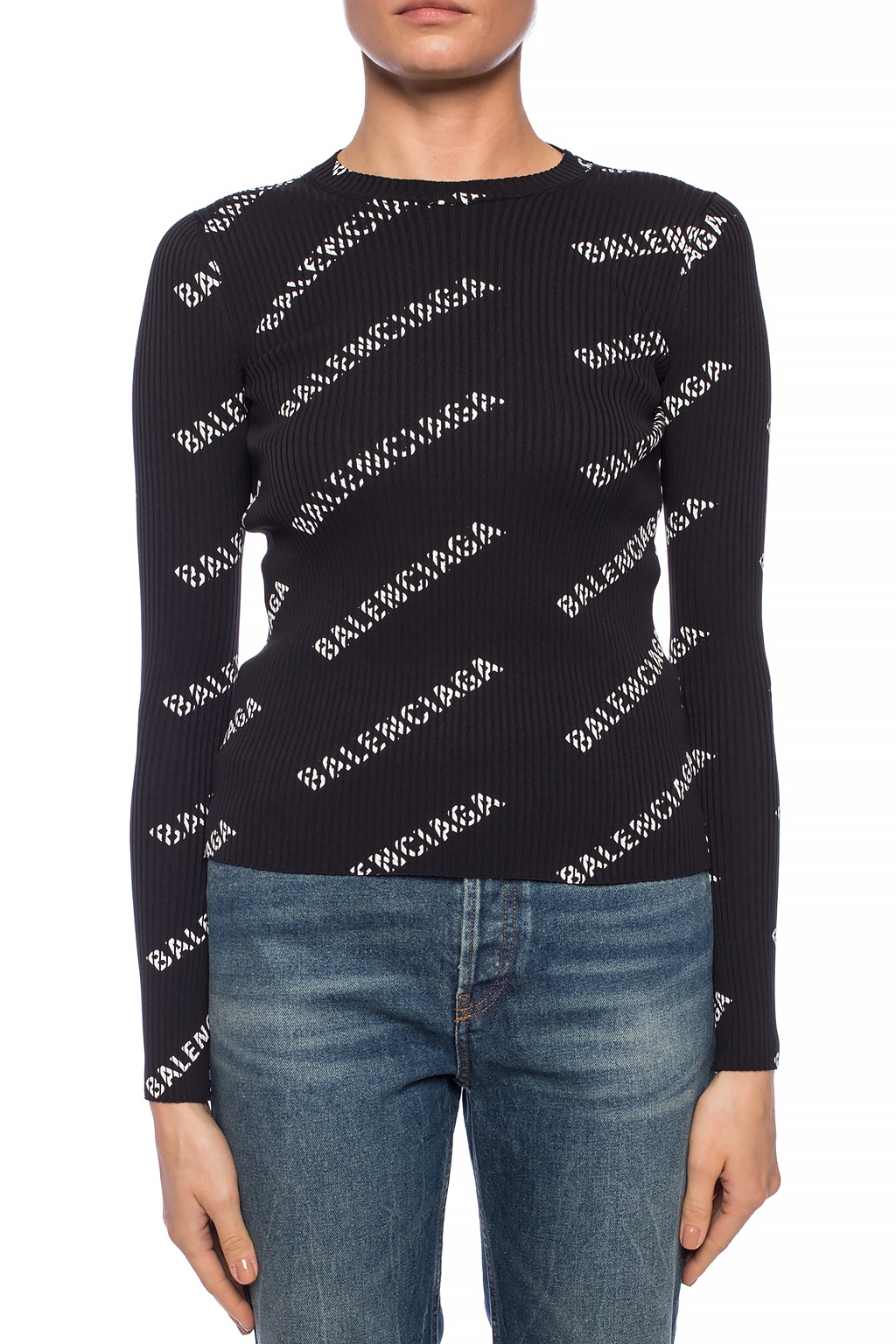 Balenciaga womens fashion with a simple outer pullover sweater at the waist