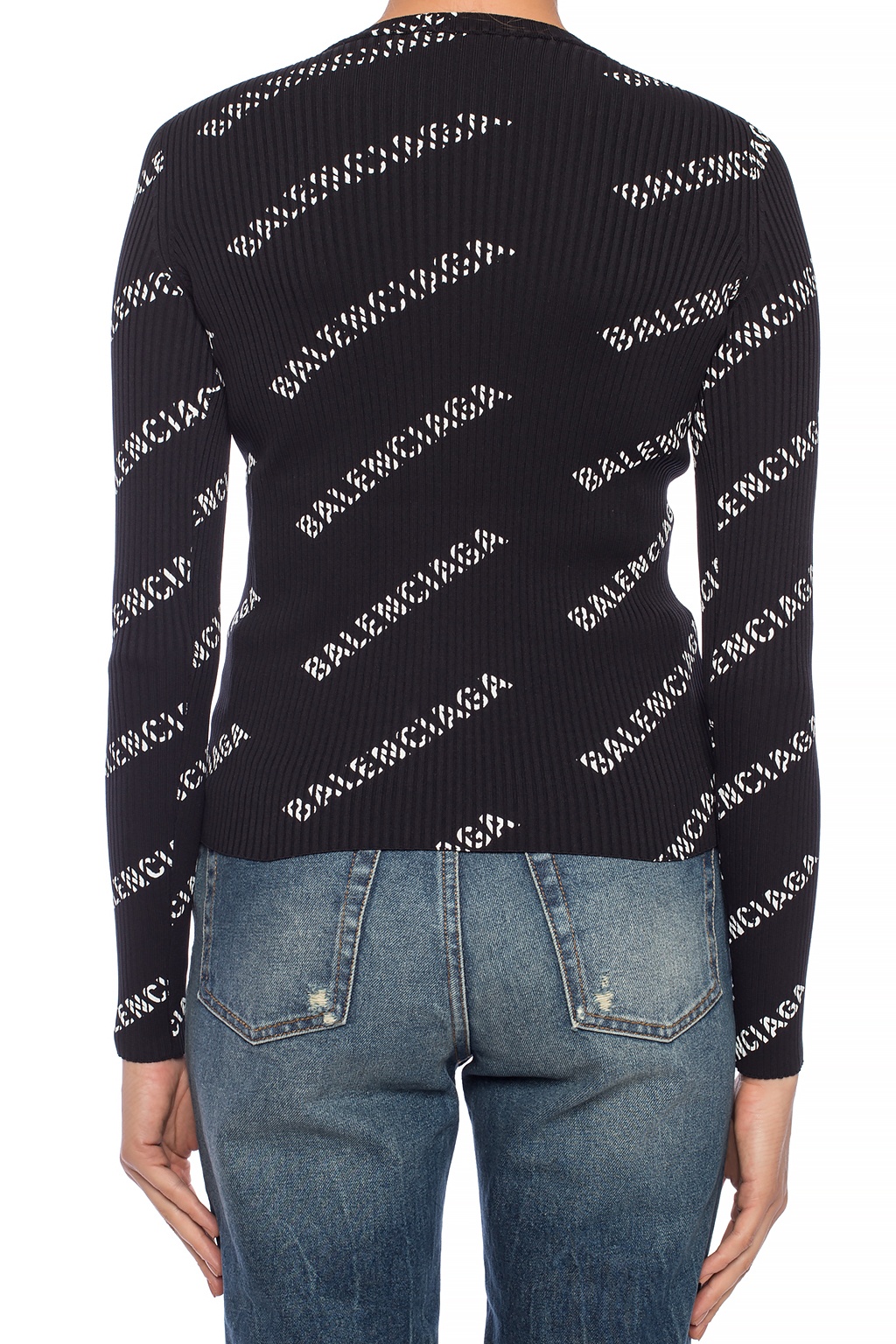 Balenciaga womens fashion with a simple outer pullover sweater at the waist