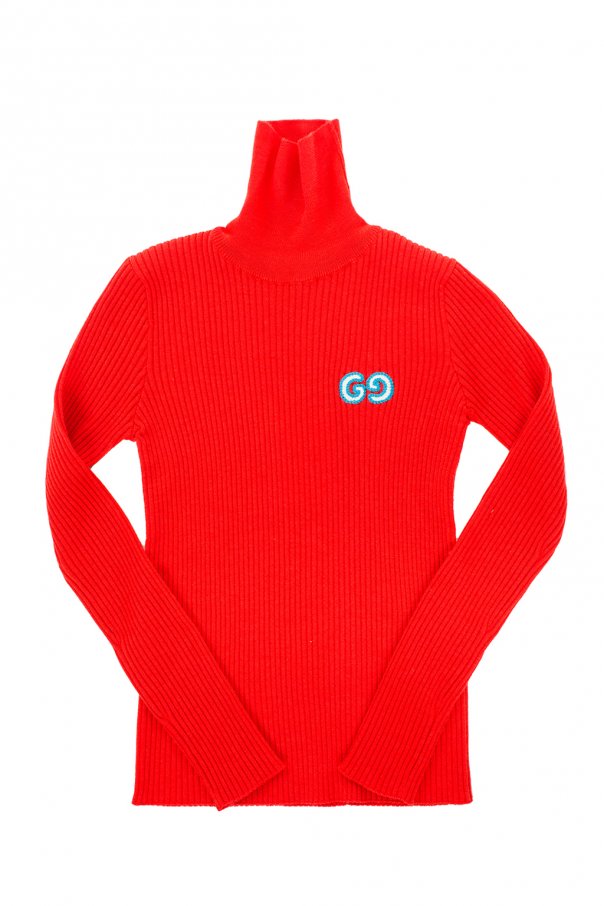 Gucci Kids Logo-embroidered turtleneck sweater