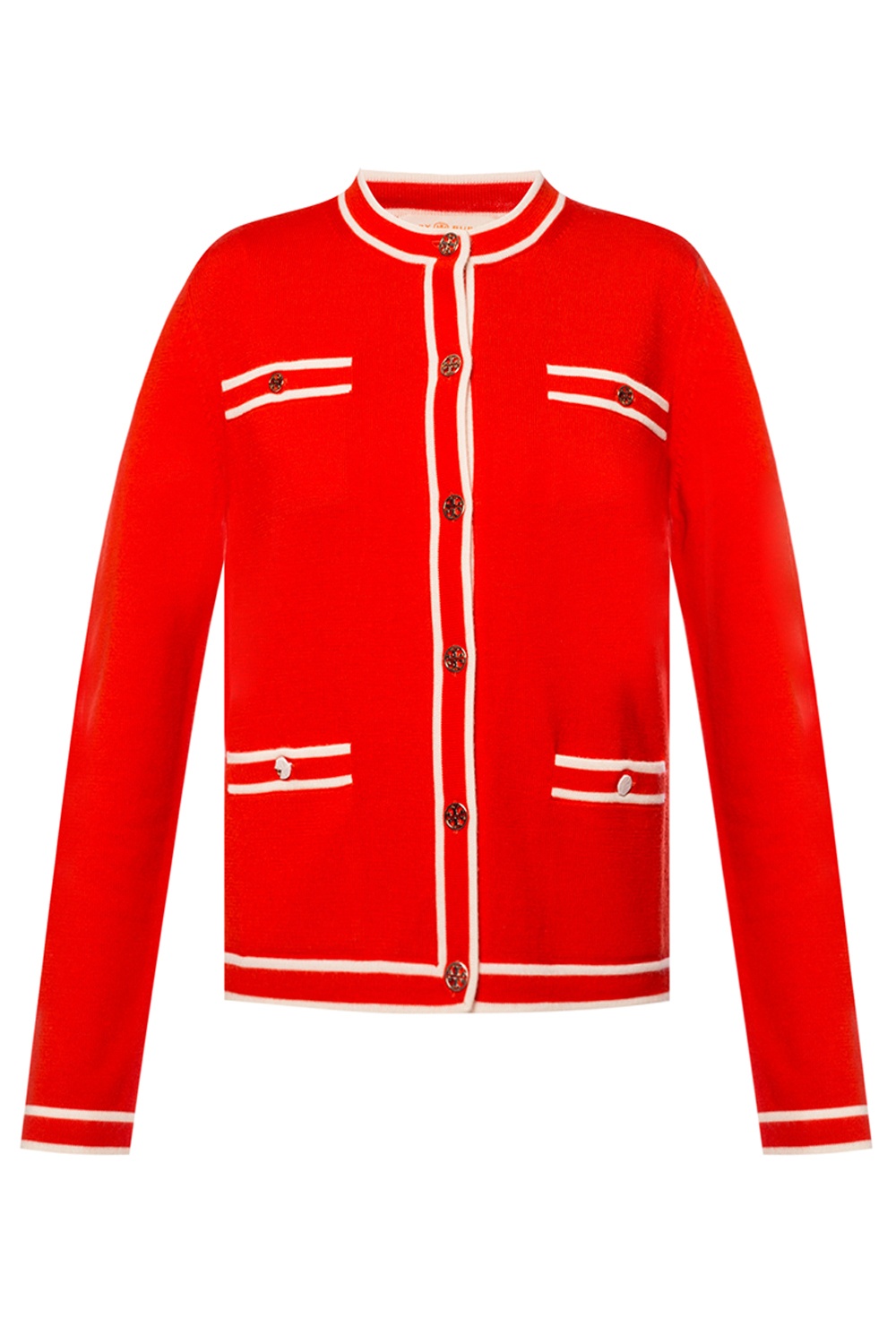 Red Wool cardigan with pockets Tory Burch - Vitkac France