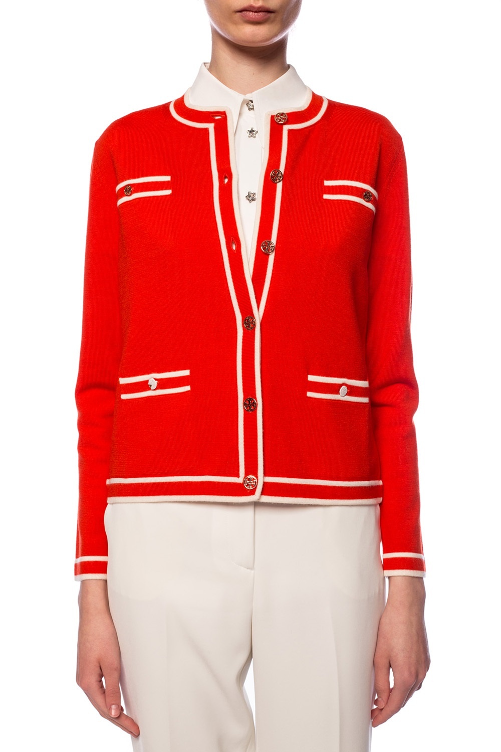 Red Wool cardigan with pockets Tory Burch - Vitkac HK