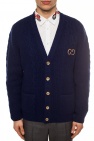 Gucci NAVY BLUE Wool cardigan with logo