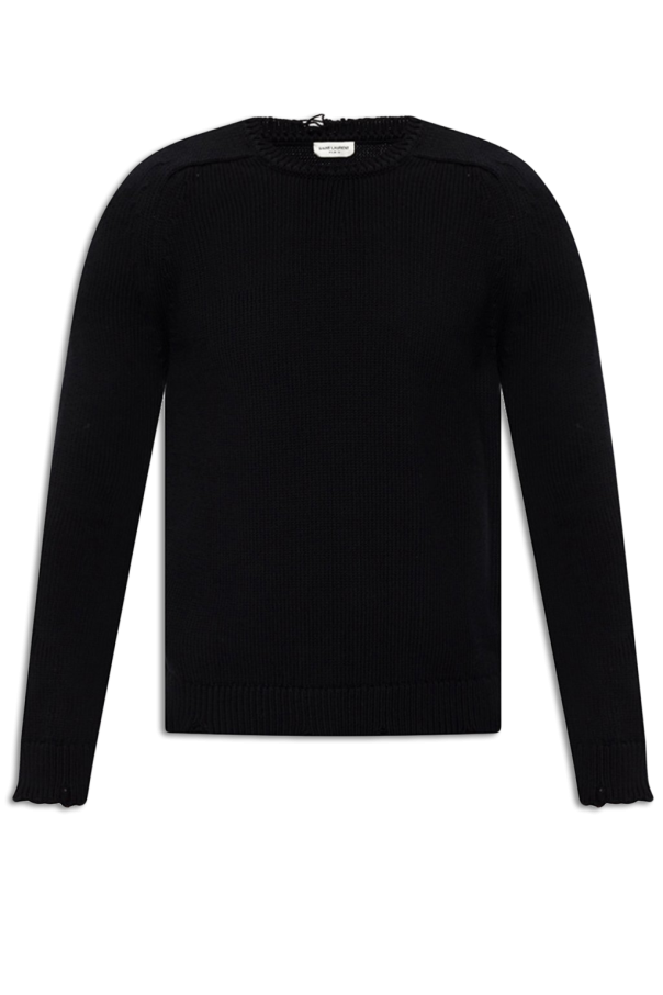 Saint Laurent Raw-trimmed woven sweater