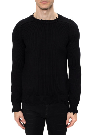 Saint Laurent Raw-trimmed woven sweater