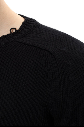 Saint Laurent Pleciony sweter z surowym wykończeniem