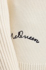 Alexander McQueen cream Rib-knit sweater with logo