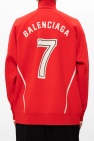Balenciaga RED Rib-knit turtleneck sweater with logo