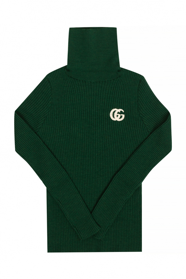 gucci plaque Kids Wool turtleneck sweater