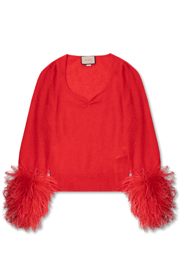 Gucci Sweater with ostrich feathers