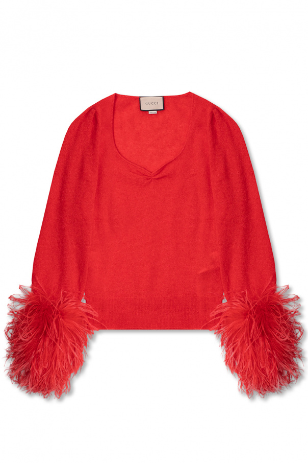 Louis Vuitton, knitwear with ostrich feathers - Unique Designer Pieces