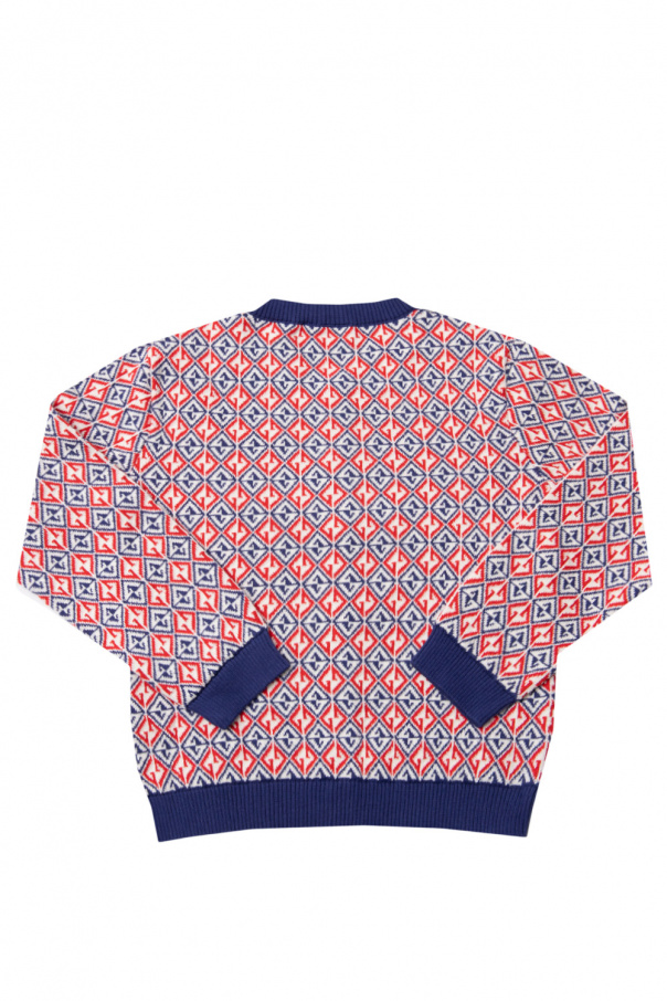 gucci roll-neck Kids Patterned cardigan