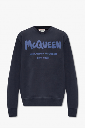 Alexander McQueen square-neck leather midi dress