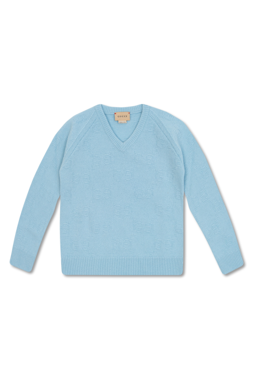 Baby wool sweater with GG in blue