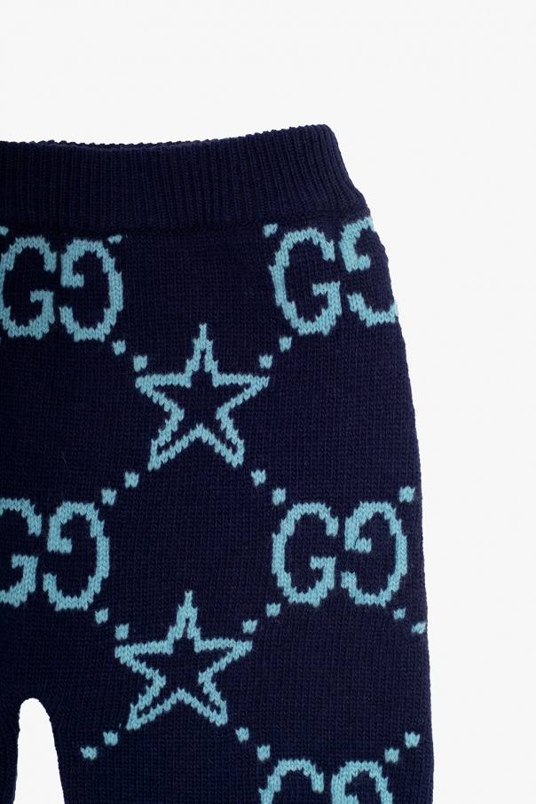 Gucci Kids Wool geometric-print trousers
