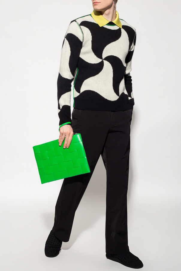 bottega SHOULDER Veneta Sweater with ‘Wavy Triangle’ pattern