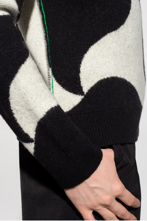 bottega SHOULDER Veneta Sweater with ‘Wavy Triangle’ pattern