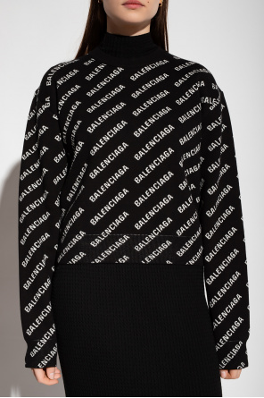 Balenciaga Regular Fit Linen Delave Grid Long Sleeve Shirt