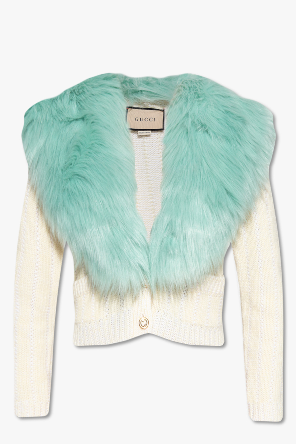 Gucci Cardigan with faux fur collar