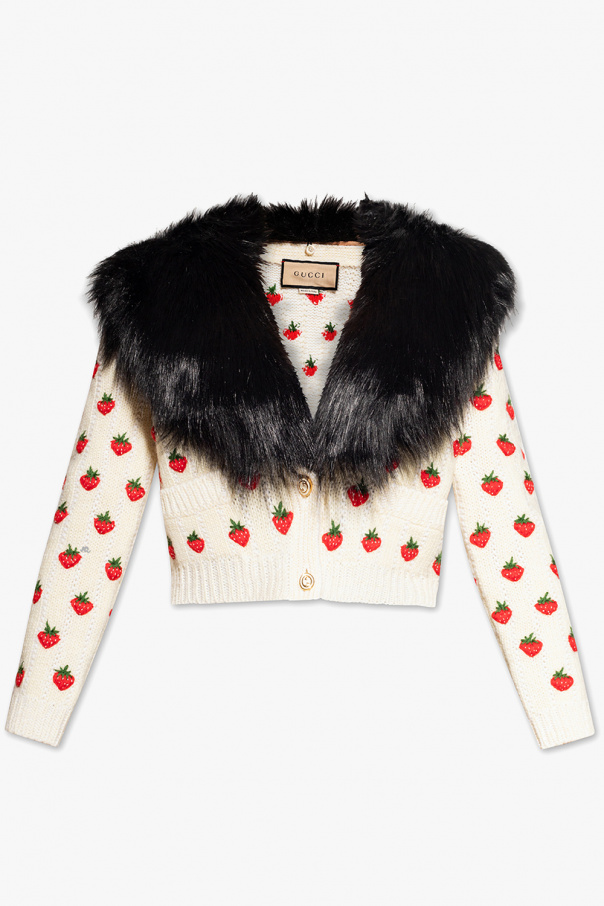 Gucci Cardigan with faux fur