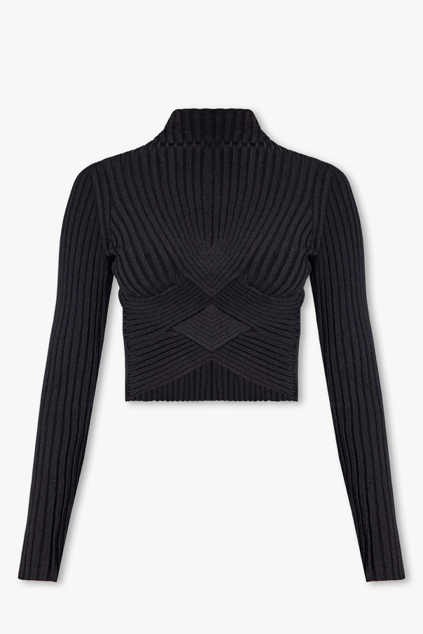 Stella McCartney Ribbed top with standing collar