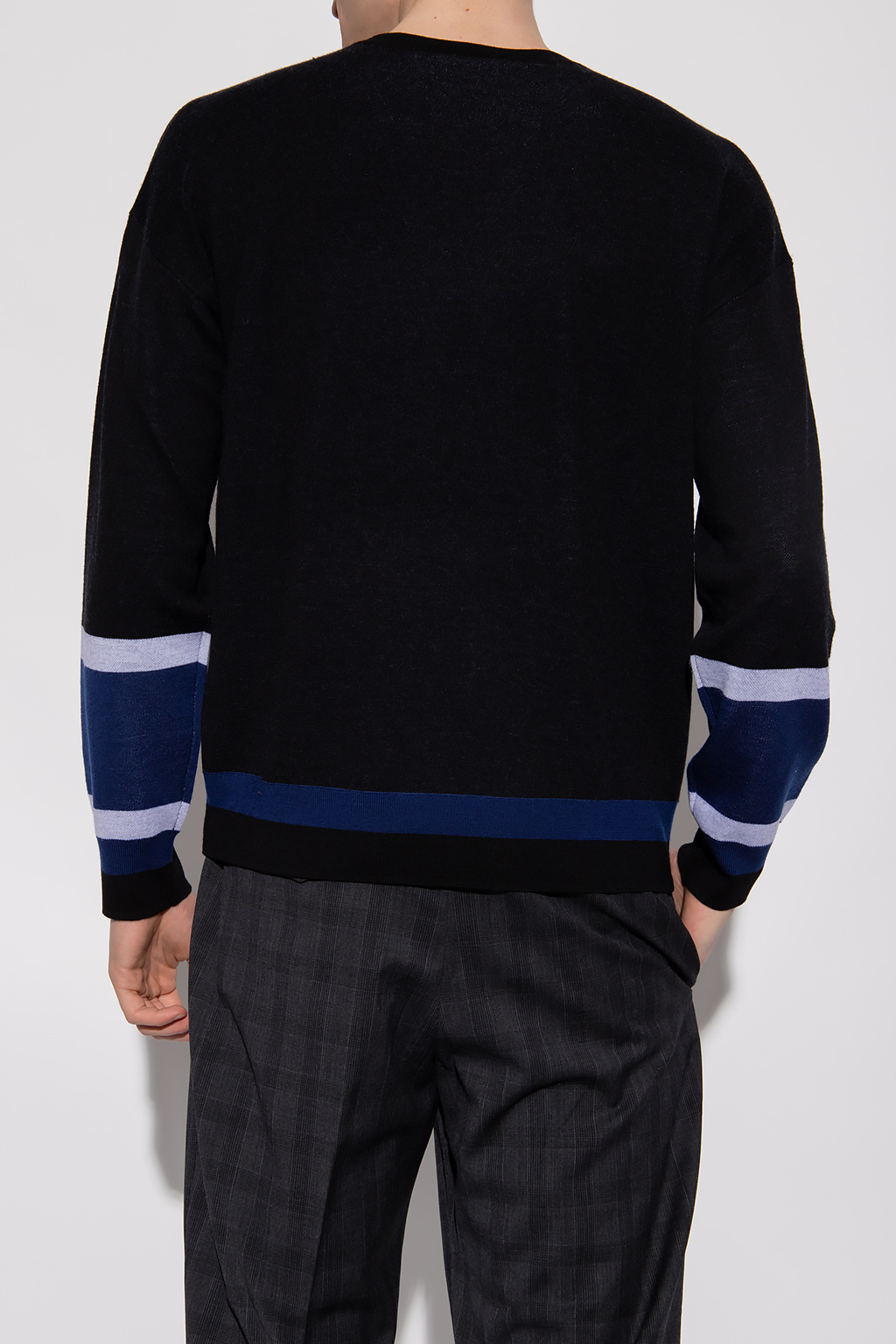 Emporio armani chevron ‘Sustainable’ collection wool sweater