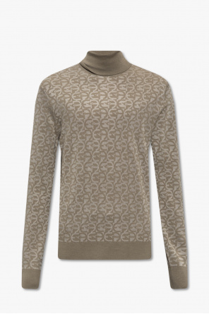 Noisy May Curve sweater with shirt trims in khaki