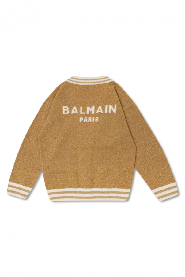 Balmain Kids balmain peak lapel knitted playsuit item