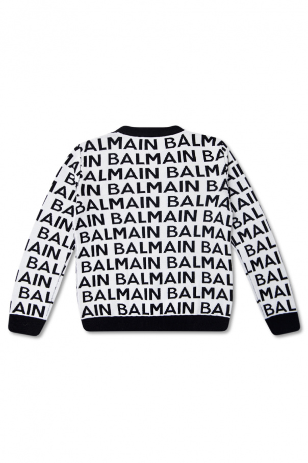 balmain DOWN Kids balmain DOWN faux-fur cropped jacket