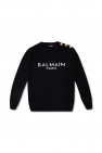 balmain logo detail crew neck sweatshirt item