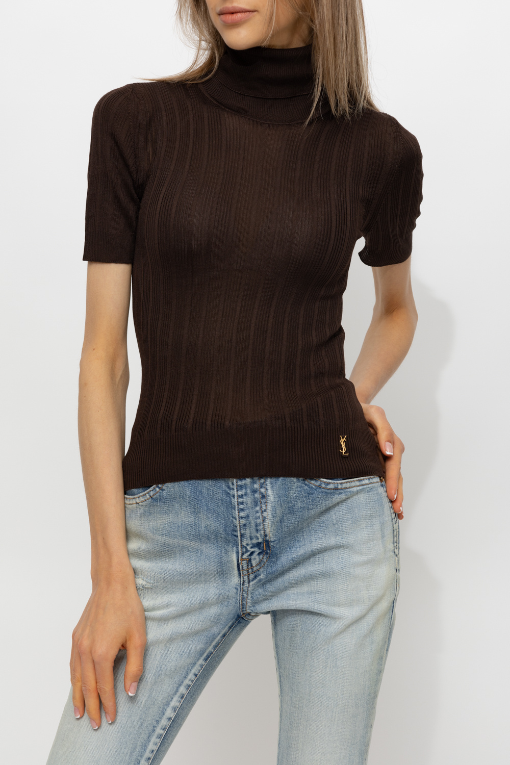 Saint Laurent Silk turtleneck top