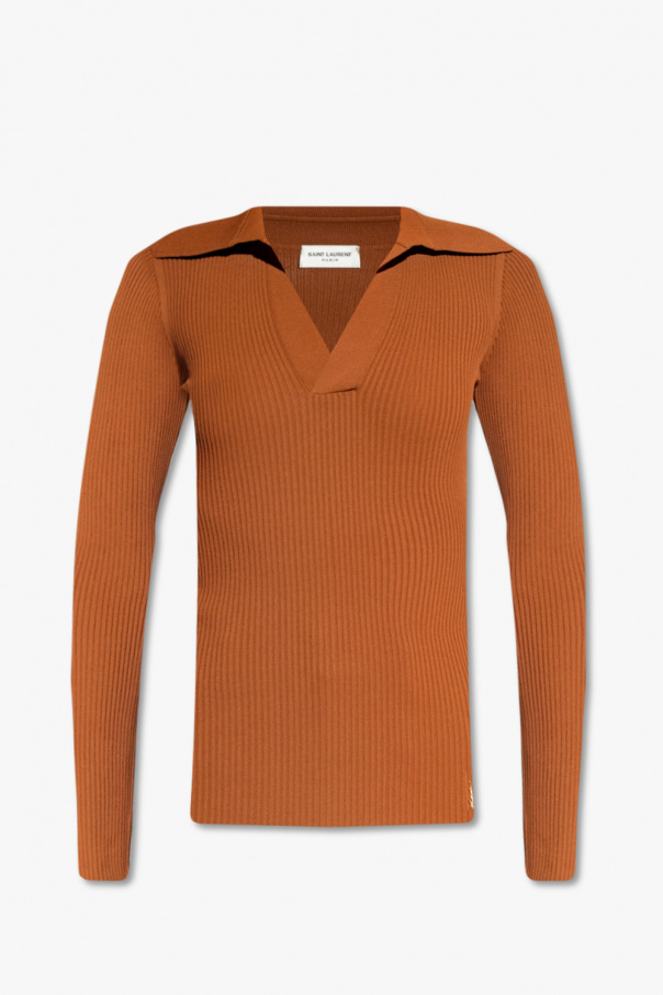 Saint Laurent Ribbed top with collar