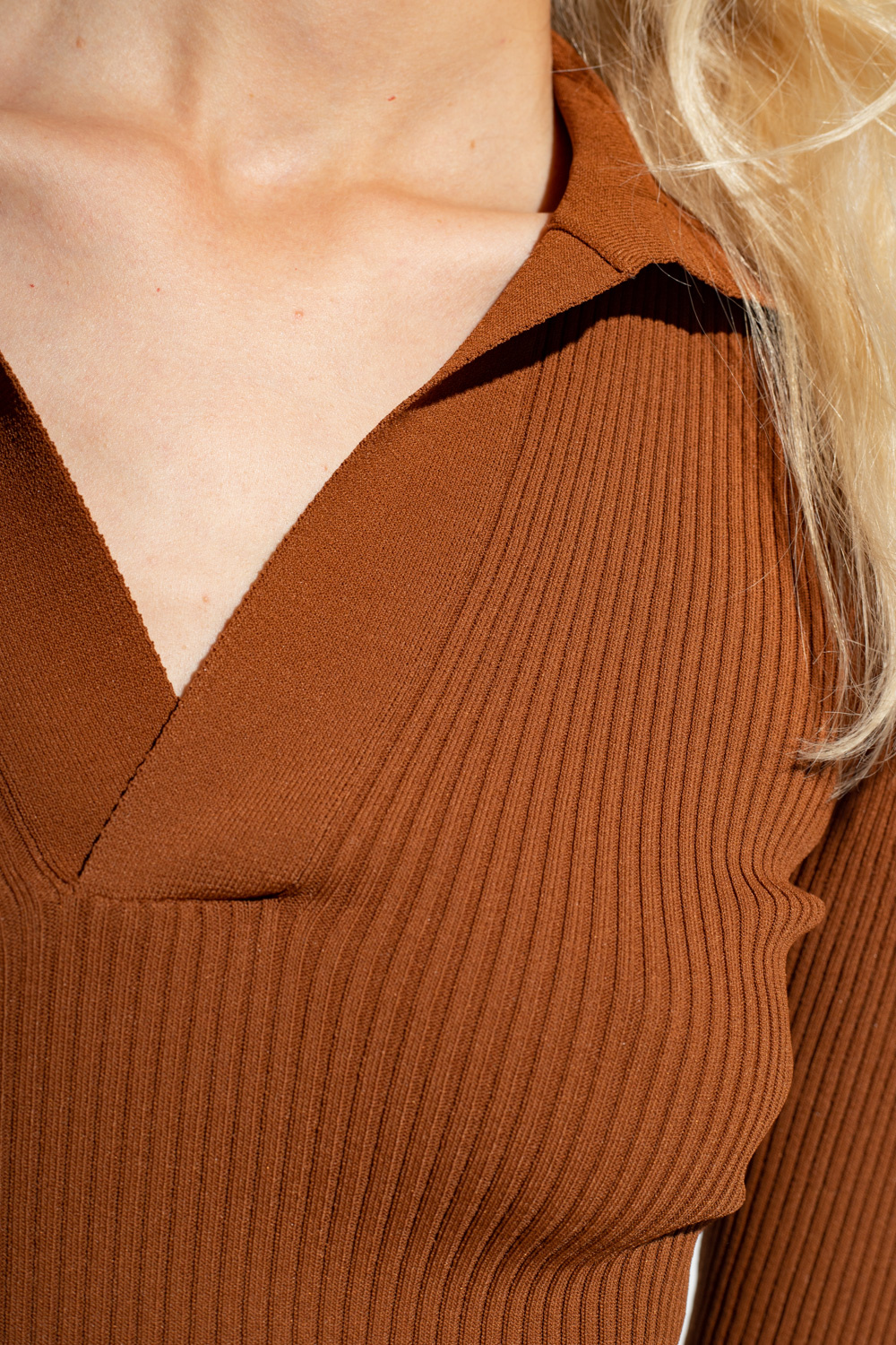 Saint Laurent Ribbed top with collar