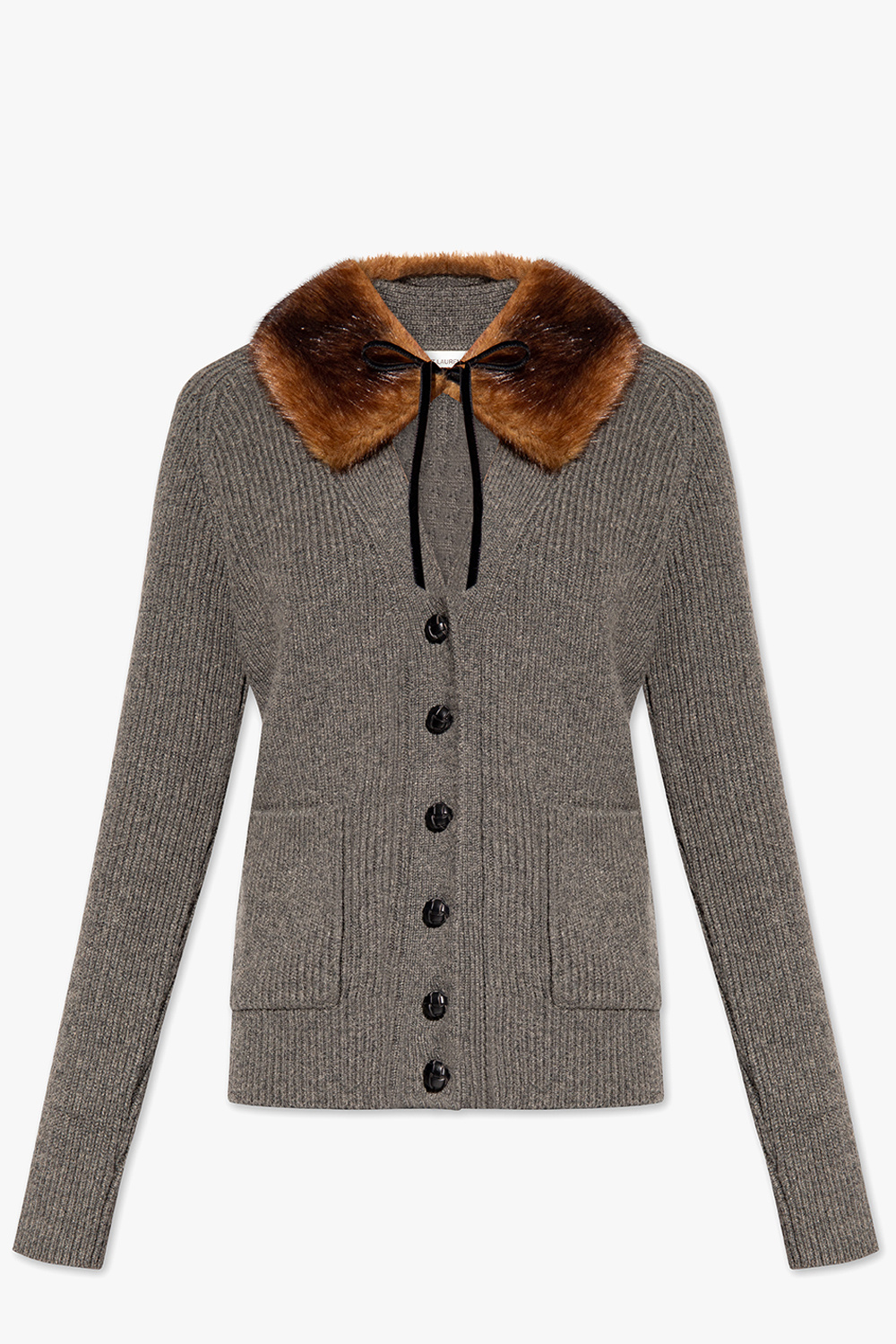 Saint Laurent Cardigan with faux fur collar