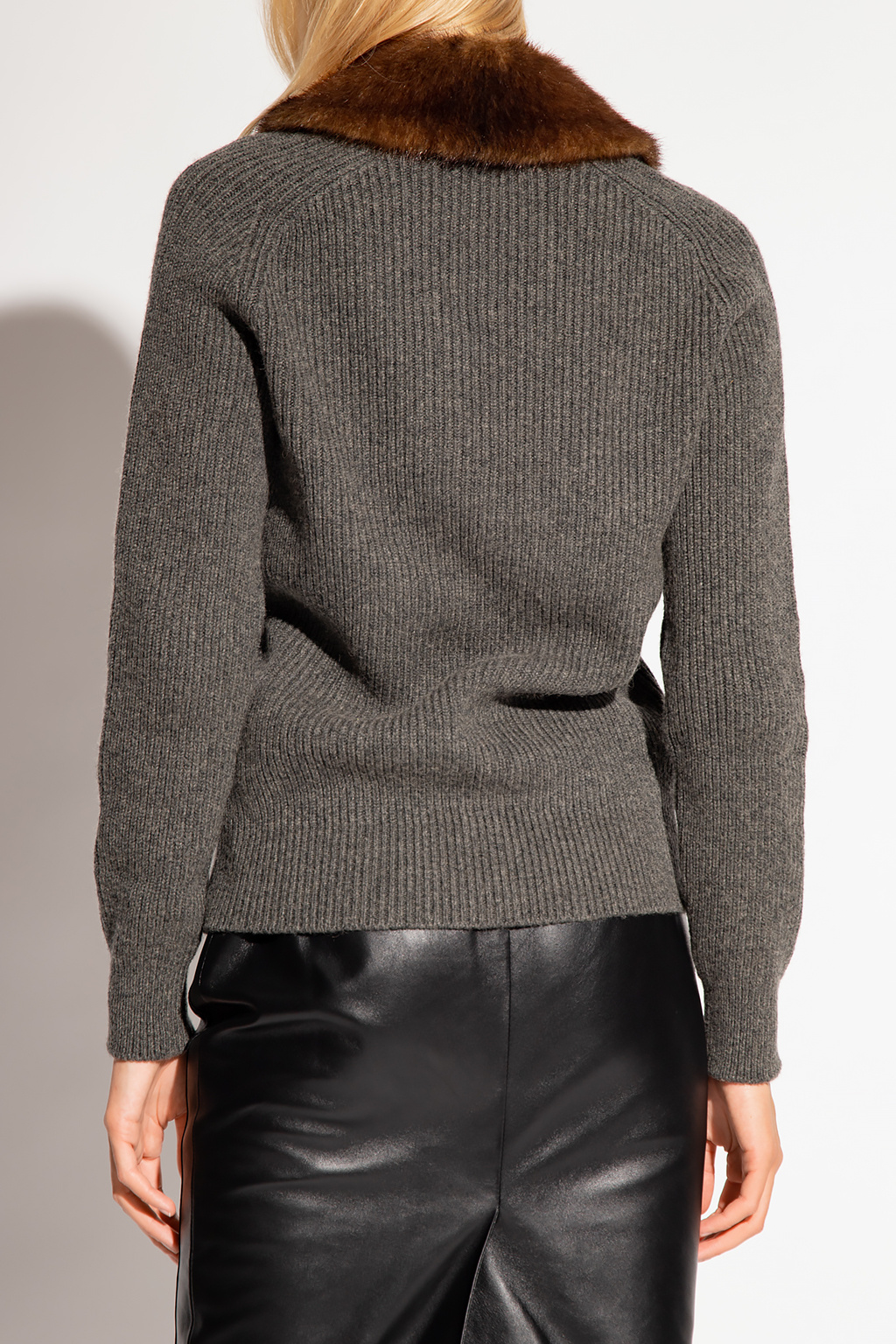 Saint Laurent Cardigan with faux fur collar