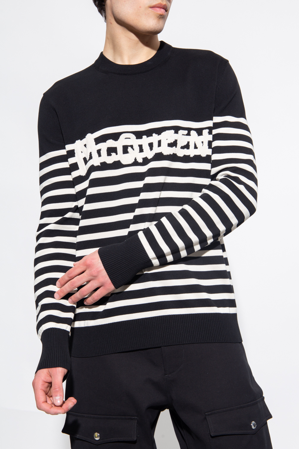 Alexander McQueen Alexander McQueen applique striped cardigan