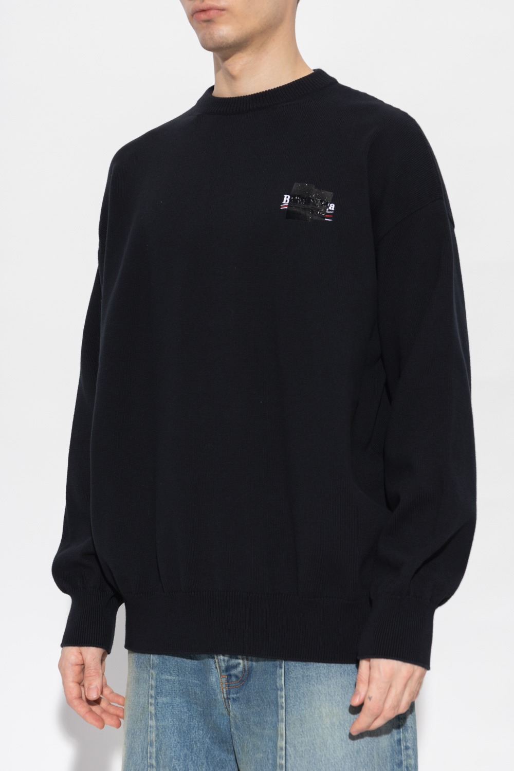 Balenciaga cropped hoodie adidas by stella mccartney sweater black