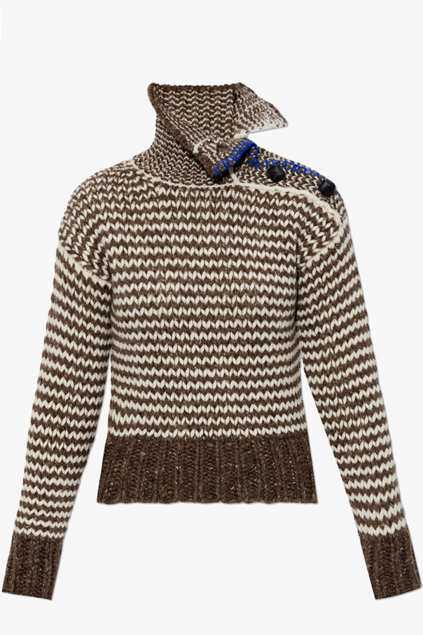 Bottega necklace Veneta Turtleneck sweater with decorative knit