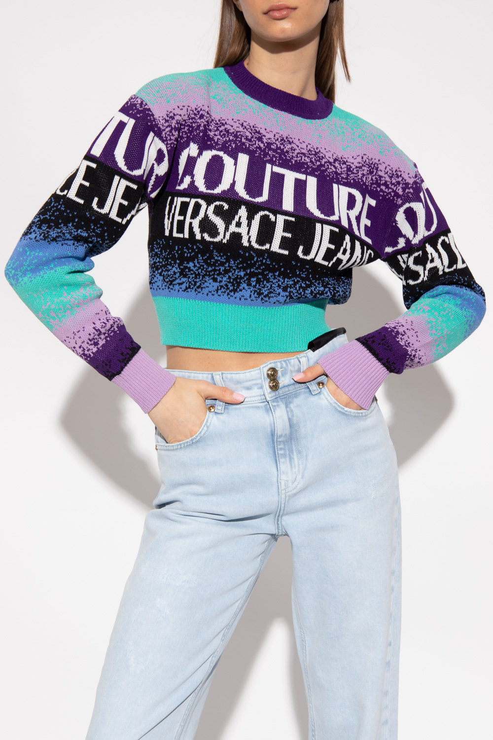 Versace Jeans Couture Patterned Sleeve sweater