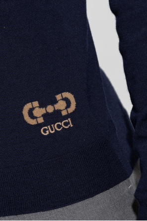 Gucci Gucci Hobo Abbey Tasche Grau Navy Canvas Rot Leder 130737