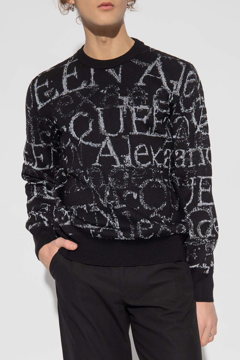 Alexander McQueen Alexander McQueen contrast stitching lambskin biker jacket