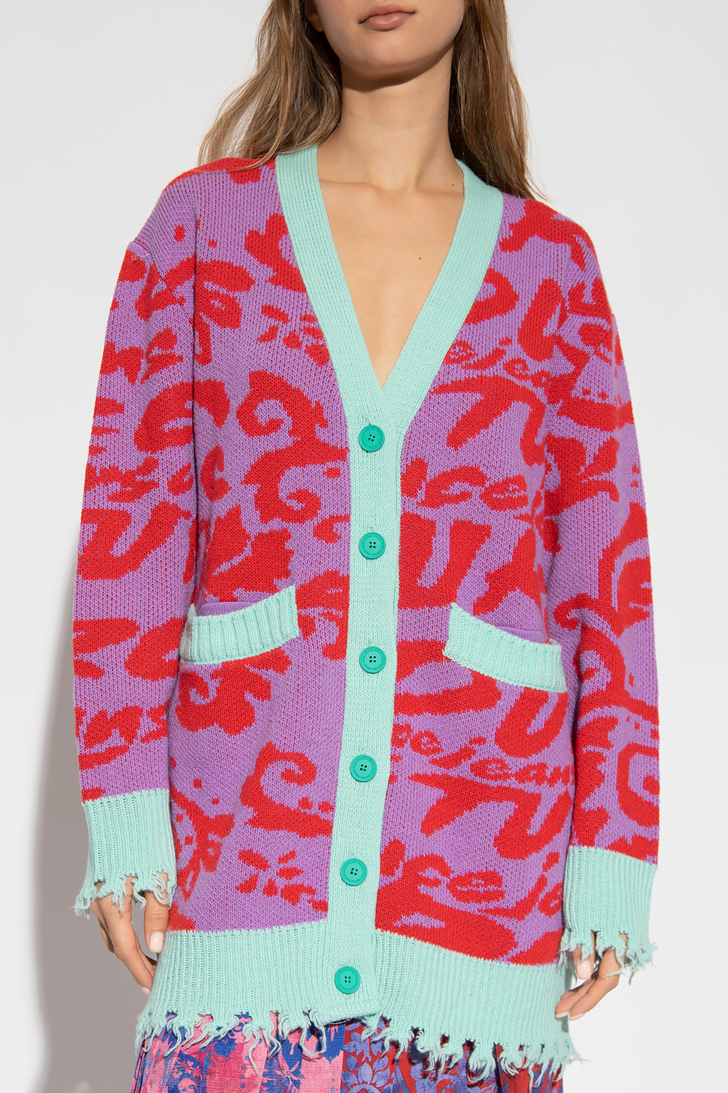 Gcds Kids logo print cotton sweatshirt Patterned cardigan