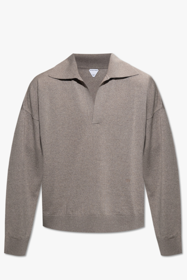 Bottega Veneta Wool polo Grey sweater