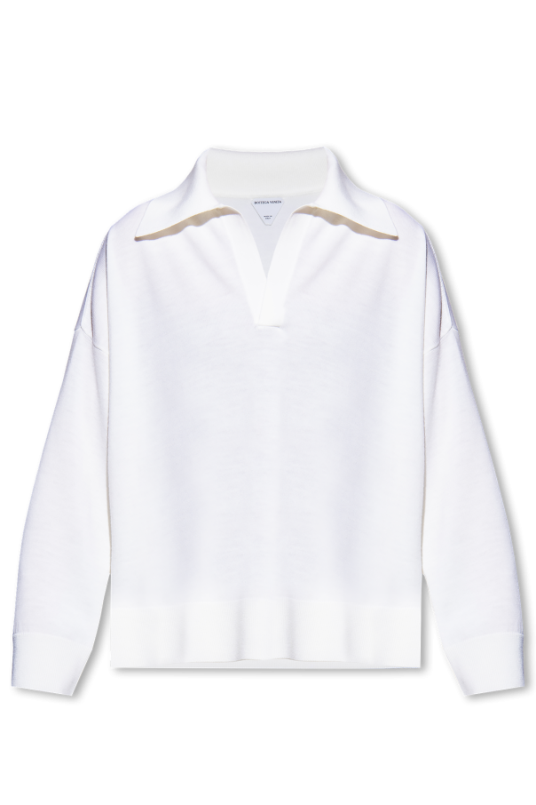 Bottega Veneta Wool polo shirt with long sleeves